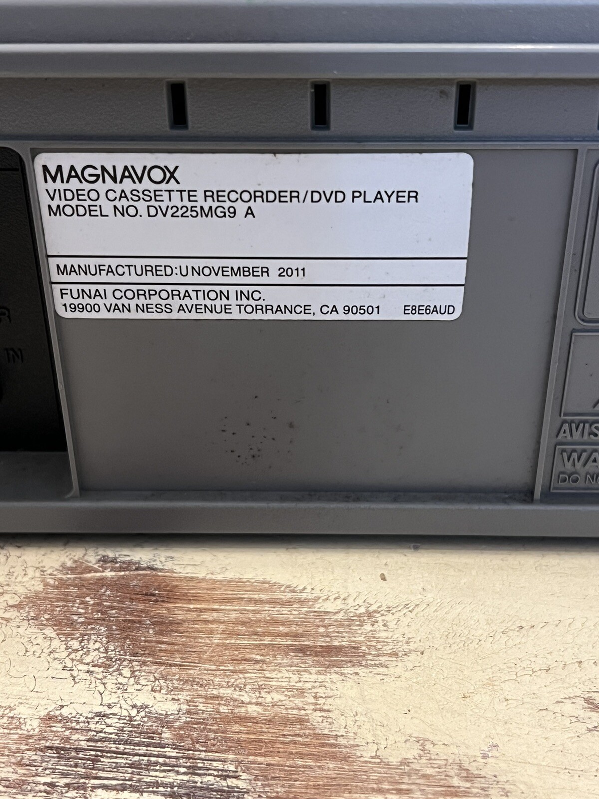 Magnavox DV225MG9 A DVD/VCR Combo Player VHS Recorder NO Remote Tested