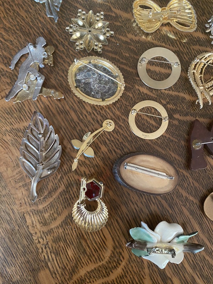 Vintage AS IS Brooch Pins Harvest Craft Repair Costume Jewelry