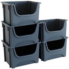 HVY DUTY STACKABLE STORAGE PARTS PICKING BINS BIN BOX BOXS 50L BOXES SB200 PK5