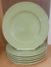 Over and Back LAKE COMO Salad / Luncheon plate set of 6, 9", Green, Excellent