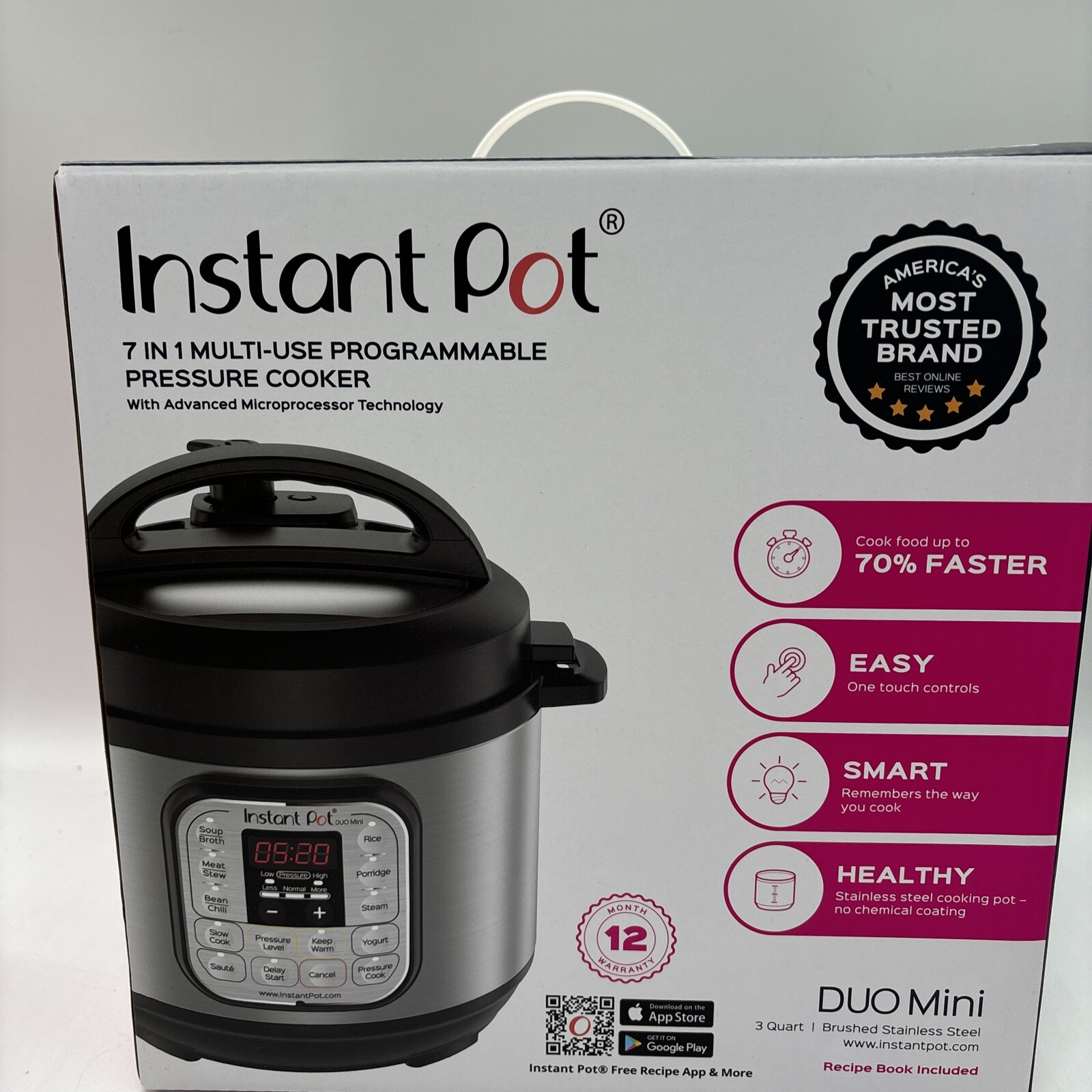 Instant Pot Duo 7-in-1 Mini Electric Pressure Cooker - 3QT Used Once Read