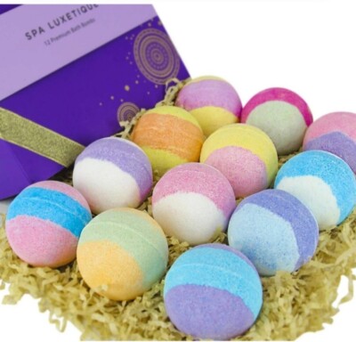 Spa Luxetique Bath Bombs Gift Set for Women, 12 Pcs Premium Bath Bombs New!