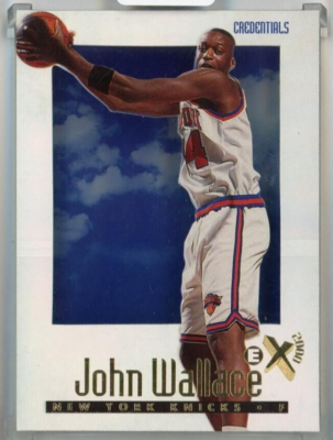 1996-97 E-X2000 JOHN WALLACE CREDENTIALS #48 /499 New York Knicks 