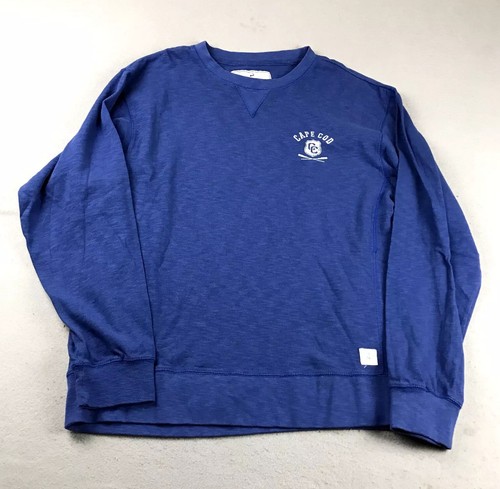 Cuffys Cape Cod Sweatshirt Herren XL Blau Baumwolle Rundhals Langarm Pullover