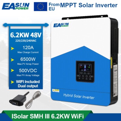 6200W Solar Off Grid Inverter 48V 120A MPPT Charge Controller Wifi DE Shipping
