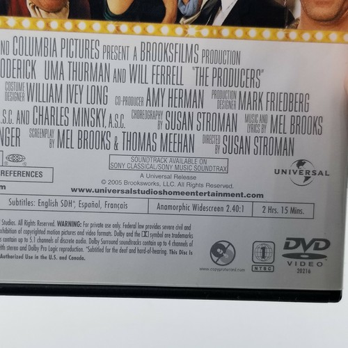 The Producers (Widescreen Edition) DVD Movie Matthew Broderick Nathan Lane PG13 - Imagen 6 de 6