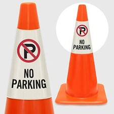 Cone Message Sleeve, Bright Reflective, Made in USA [Cone Pack of 1 No Parking