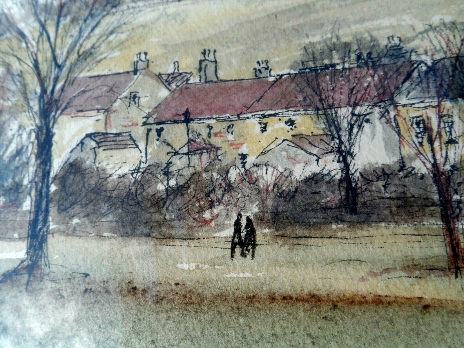 DOUGLAS BISSET SIGNED ORIGINAL WATERCOLOR PAINTING "OLD HEMEL HEMPSTEAD