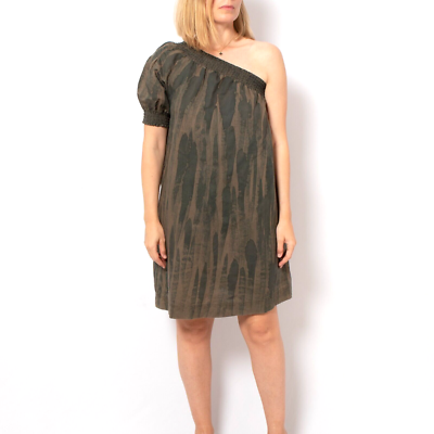 Abstract One Shoulder Green Linen Mini Dress Hand Painted Linen Dress Size L | eBay Abstract One Shoulder Green Linen Mini Dress Hand Painted Linen Dress Size L | eBay