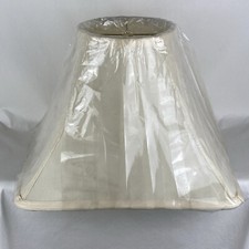Ivory Square Bell Lamp Shade 11"H 7"Top 15"Base Spider Fitter
