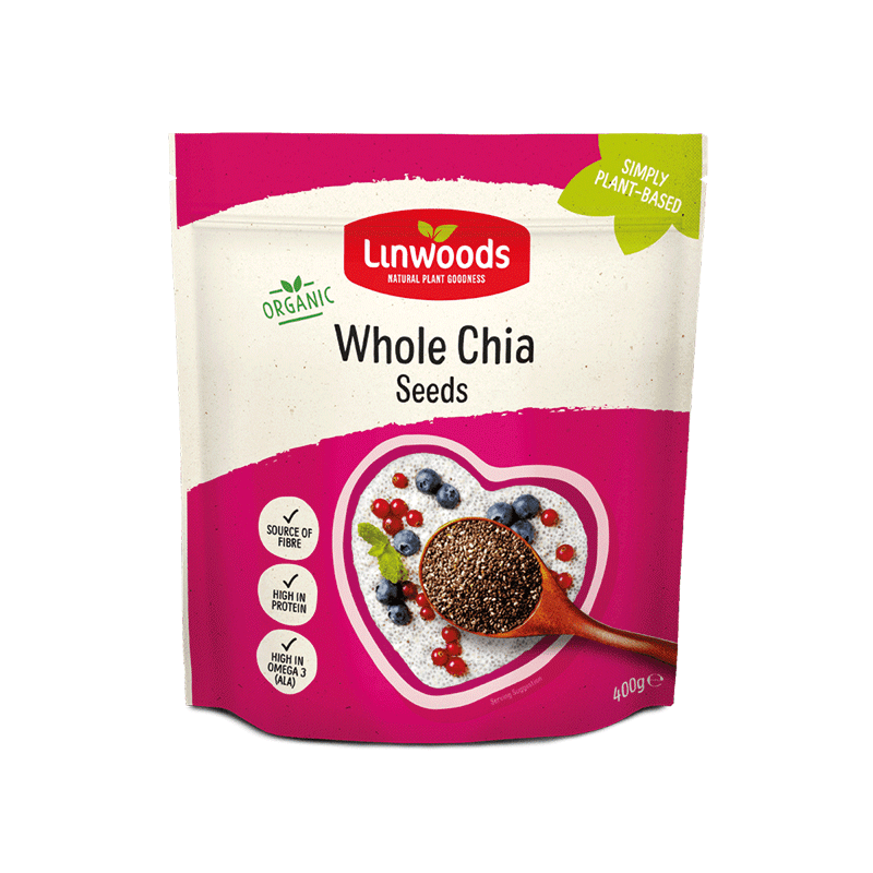 Organic Whole Chia Seeds (400g) | High In Omega 3 | Source Of Protein & Fibre