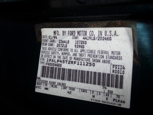 94-98 FORD MUSTANG LX GT PARK PARKING EMERGENCY BRAKE HANDLE MECHANISM OEM BLACK - Picture 8 of 8
