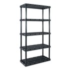 Gracious Living Knect-A-Shelf Black Resin 750 lbs. Capacity Shelving Unit 72x36