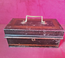 Scatola in ferro antica. laccata in policromia.