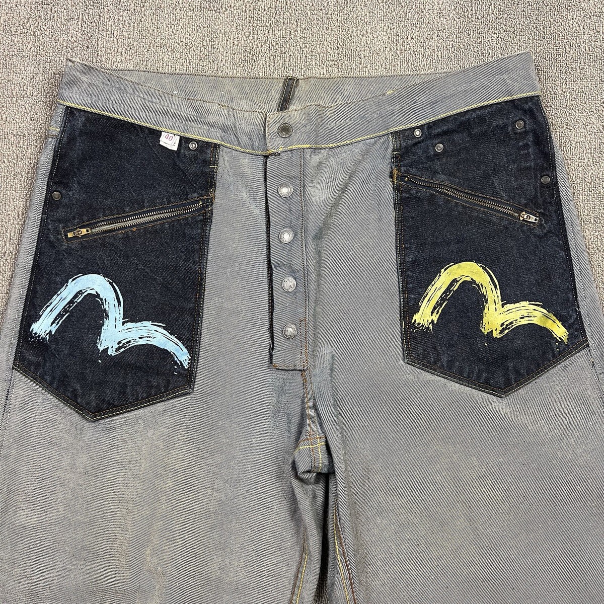 Vintage Evisu Denim Jeans Mens 40x30 Reversible Baggy Wide Vintage Evisu Denim Jeans Mens 40x30 Reversible Baggy Wide
