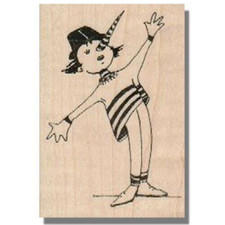 Mounted Rubber Stamp, MAN WITH POINTED NOSE, Fun,Boy, Art, Artistic,Media,Hat,sm