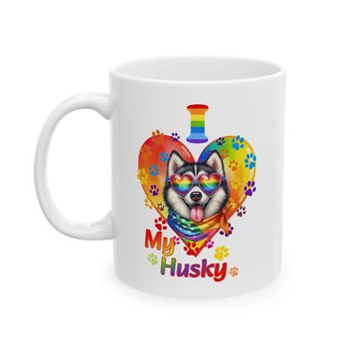 #ad I Love My Husky Pride Ceramic Mug 11oz 15oz $22.50