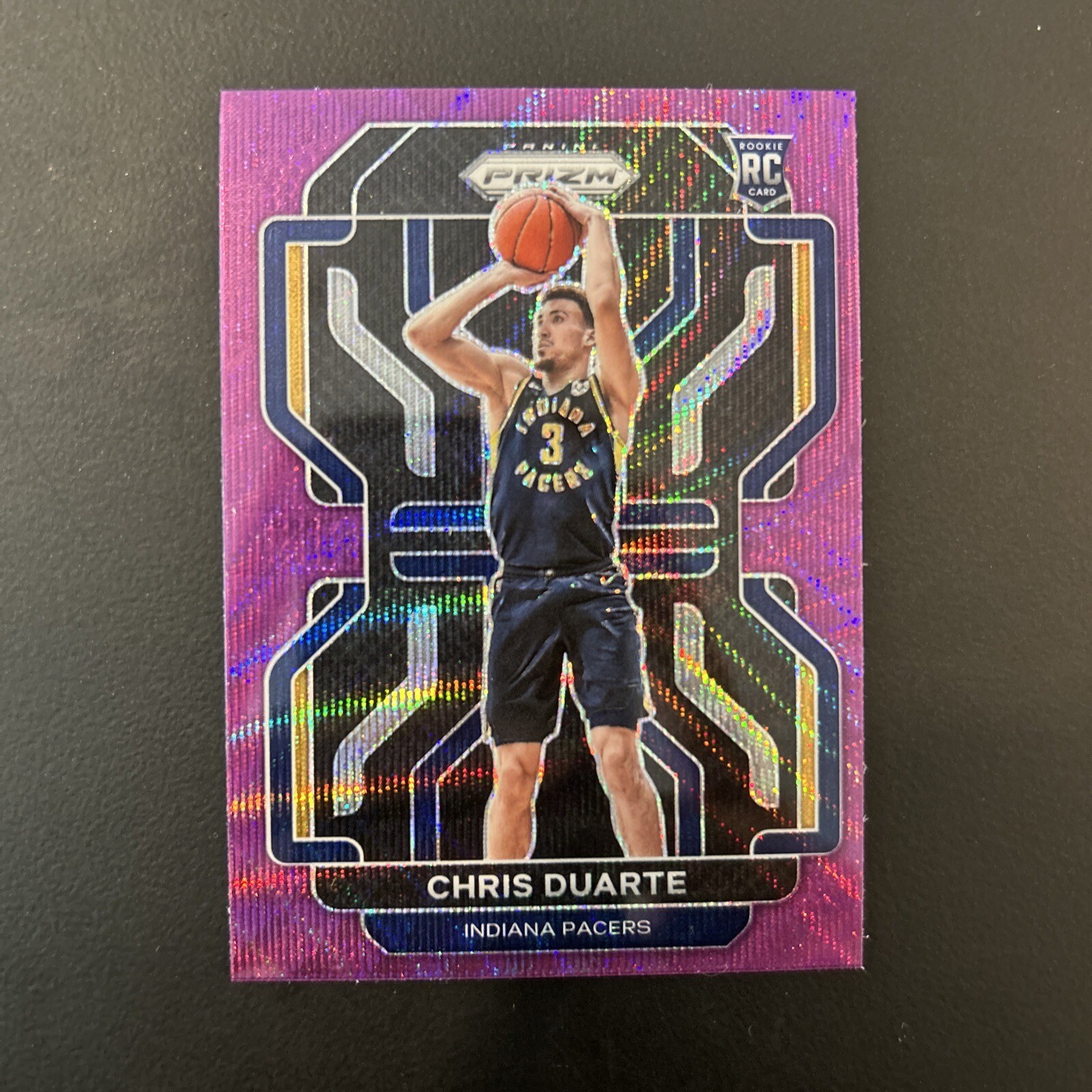 2021-22 Panini Prizm Chris Duarte Purple Wave Prizm Rookie RC #315 Pacers