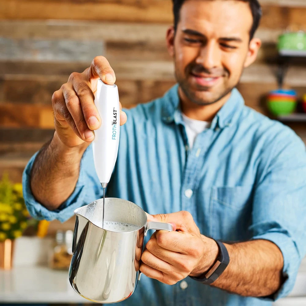 Milk Frother Handheld for Coffee (Foam Maker) Electric Whisk Drink Mixer for Lat