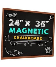 24x36 Magnetic Chalkboard Large Rustic Wall Blackboard with 36"W x 24"H Pine