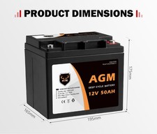 Mobi 12V 50AH AGM Battery Deep Cycle Mobility Scooter Golf Cart Camping — image 10