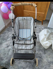 Silver Cross Single Pushchair From Birth Harness Footmuff Apron Grey/Blue