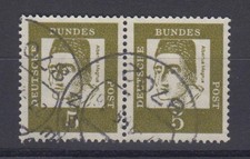 Bund 347y waagerechtes Paar Bedeutende Deutsche 5 Pf gestempelt /3