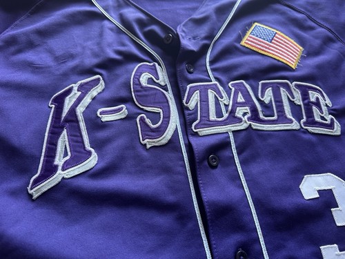 Vintage K-State Wildcats Baseball Jersey #33 Kansas State Game Worn Russell 46 - Picture 3 of 8