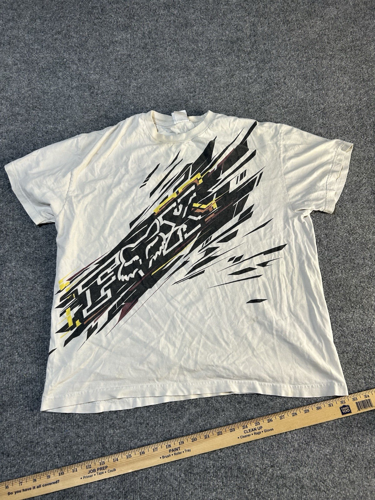 Vintage Y2K Fox Racing 2000s White T Shirt Size Xl Slight Discoloration Shown