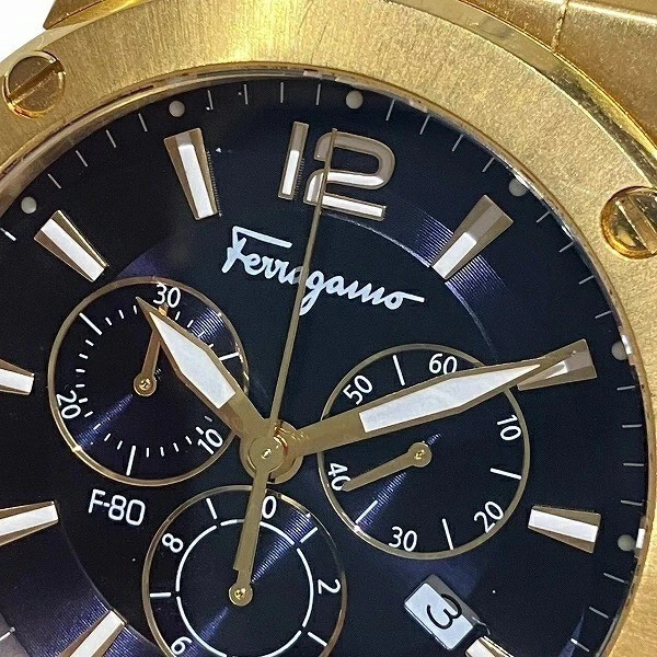 Reloj Pulsera Ferragamo SFEX00319 Cuarzo Cronógrafo Azul Marino Hombre Cuero Usado Foto 4 de 4