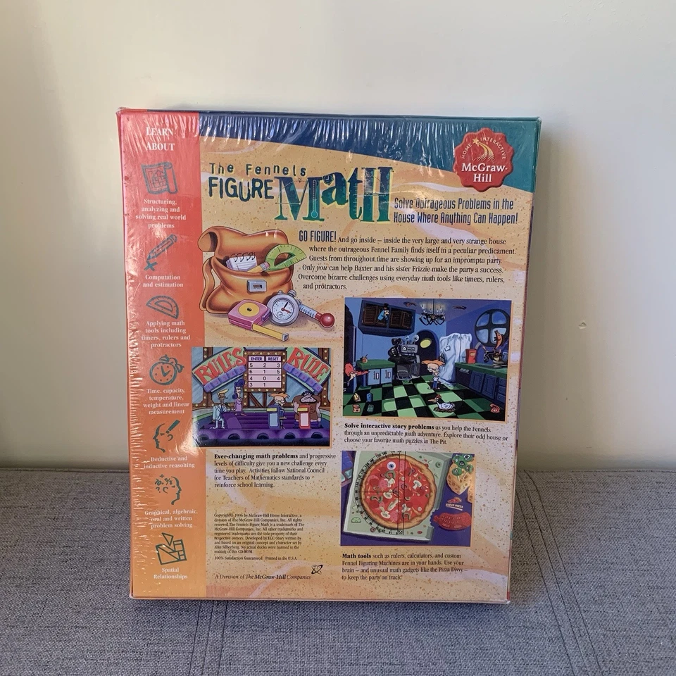 VTG Sealed 1996 The Fennels Figure Math CD Rom Windows 95 Big Box. Mcgraw Hill - Image 4 of 4