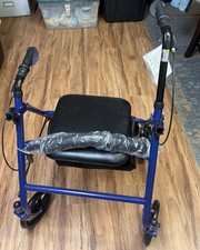 McKesson Rollator Walker With Seat Storage Bag Hand Brakes Blue Brand New