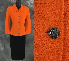 BEAUTIFUL St John jacket orange knit suit blazer size 6