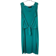 Attitudes By Renee Sleeveless Tie Front Knit Maxi Dress Petite 3X 3XP Green