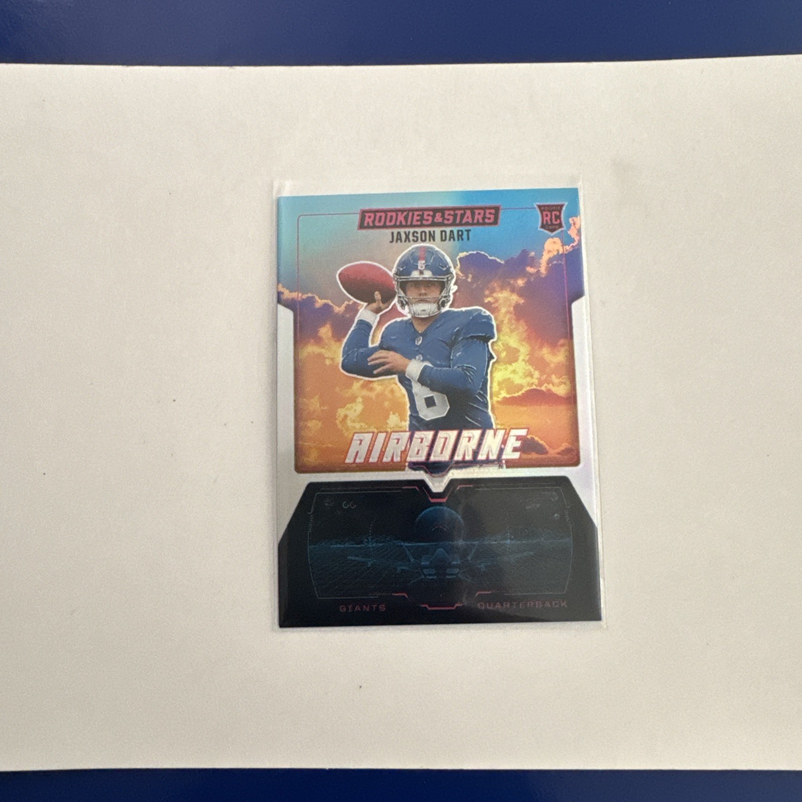2025 Rookies & Stars - Jaxson Dart Silver Airborne Rookie (RC) Giants #30