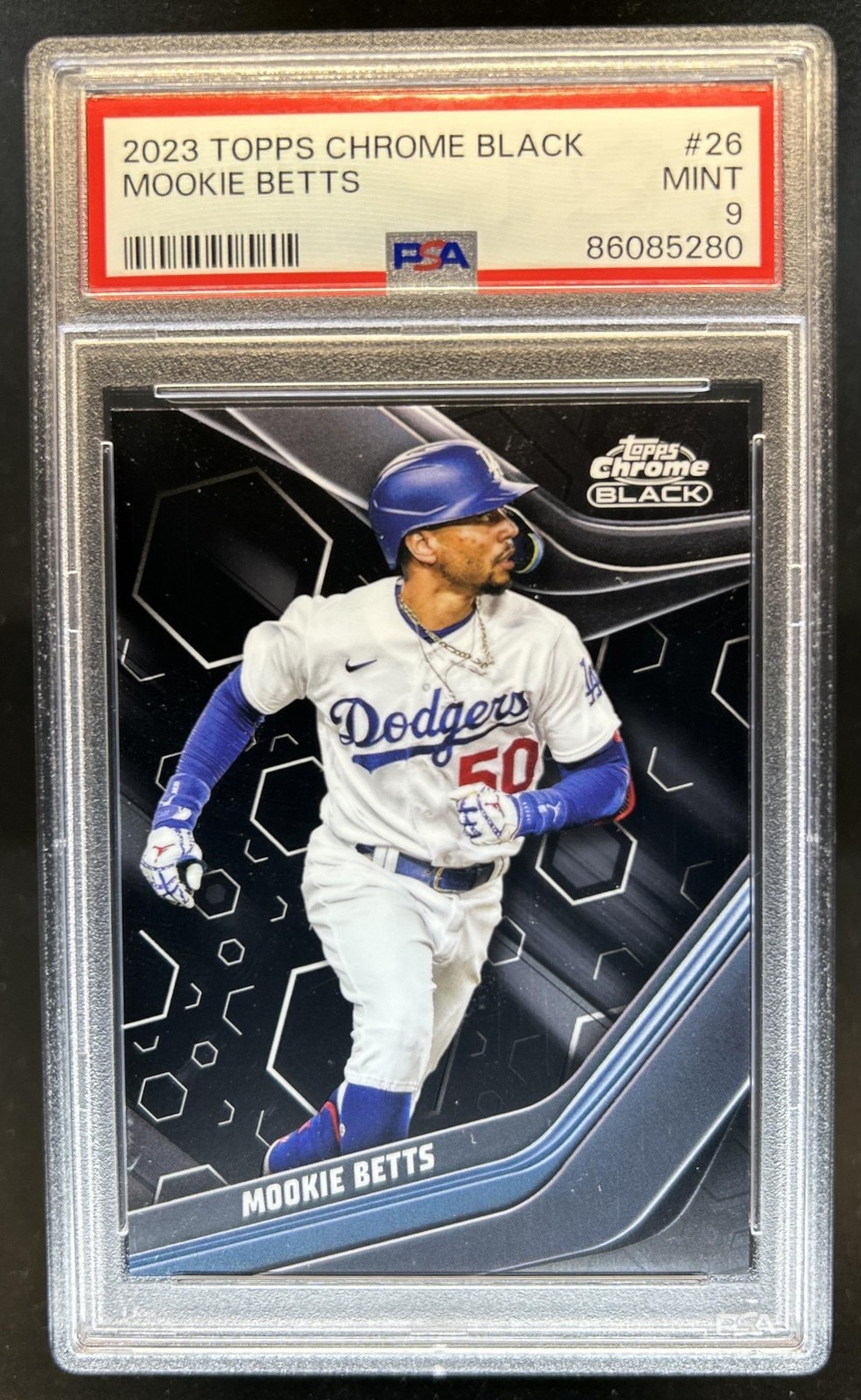 2023 Topps Chrome Black Mookie Betts #26 Dodgers PSA 9