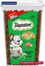Temptations Classic Crunchy and Soft Cat Treats, Seafood Medley, 30 oz