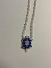 BEAUTIFUL HANDMADE BLUE AND WHITE SEED BEAD TURTLE NECKLACE B2-16 — photo 3