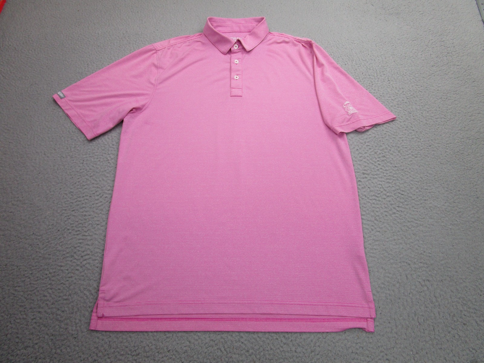 Camisa polo recta para hombre L rosa blanca Valencia Country Club escudo de golf