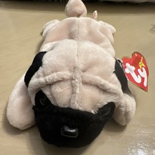 TY Beanie Baby PUGSLY the Pug Dog 8 inch with Tags 1996