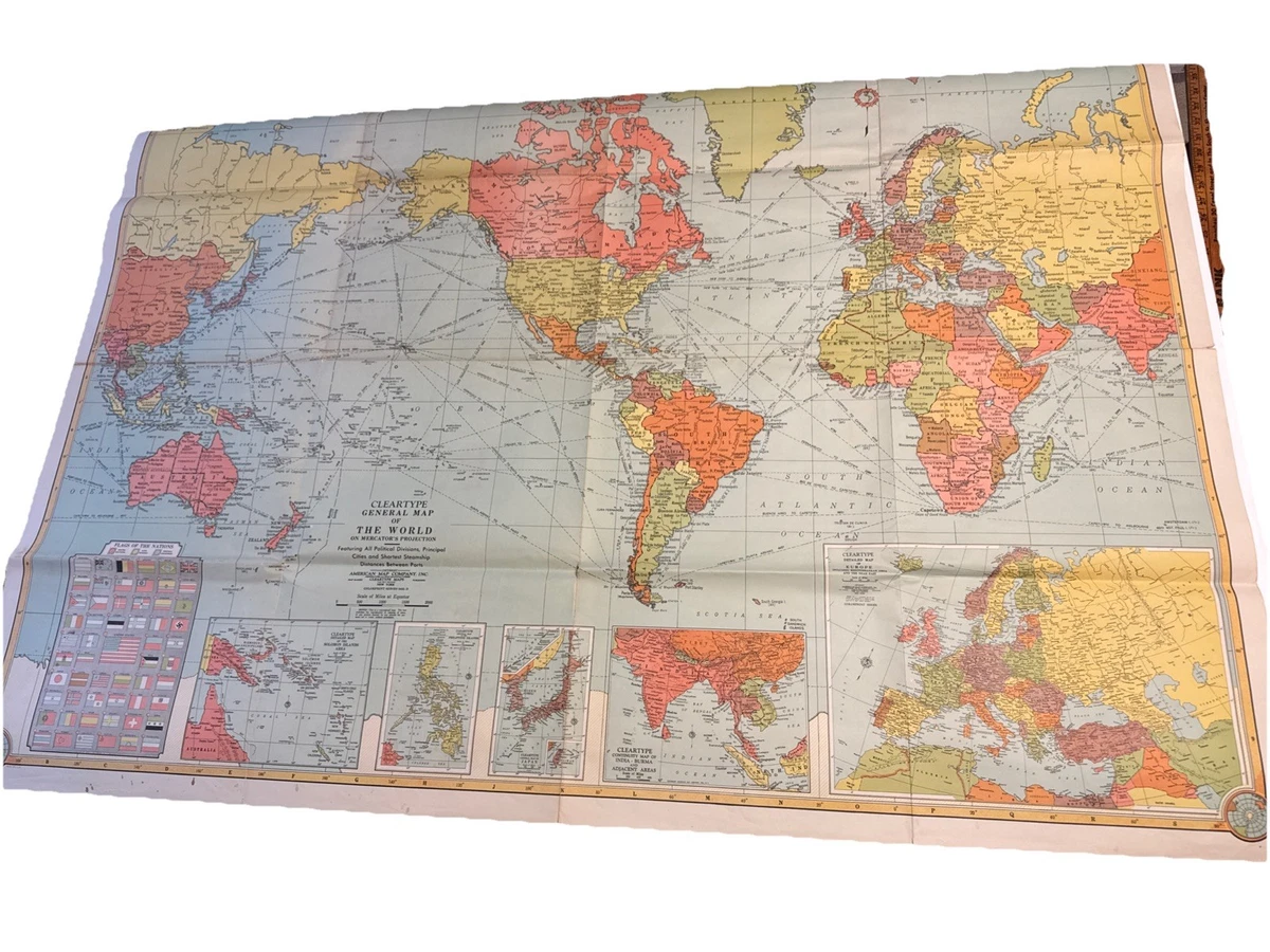 1930-1939 Date Range Antique World Maps & Atlases for sale | eBay