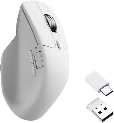 Keychron M6 Wireless Maus Bluetooth 5.1 & 2.4 GHz - Weiß / 1000 Hz M6-A3 NEU