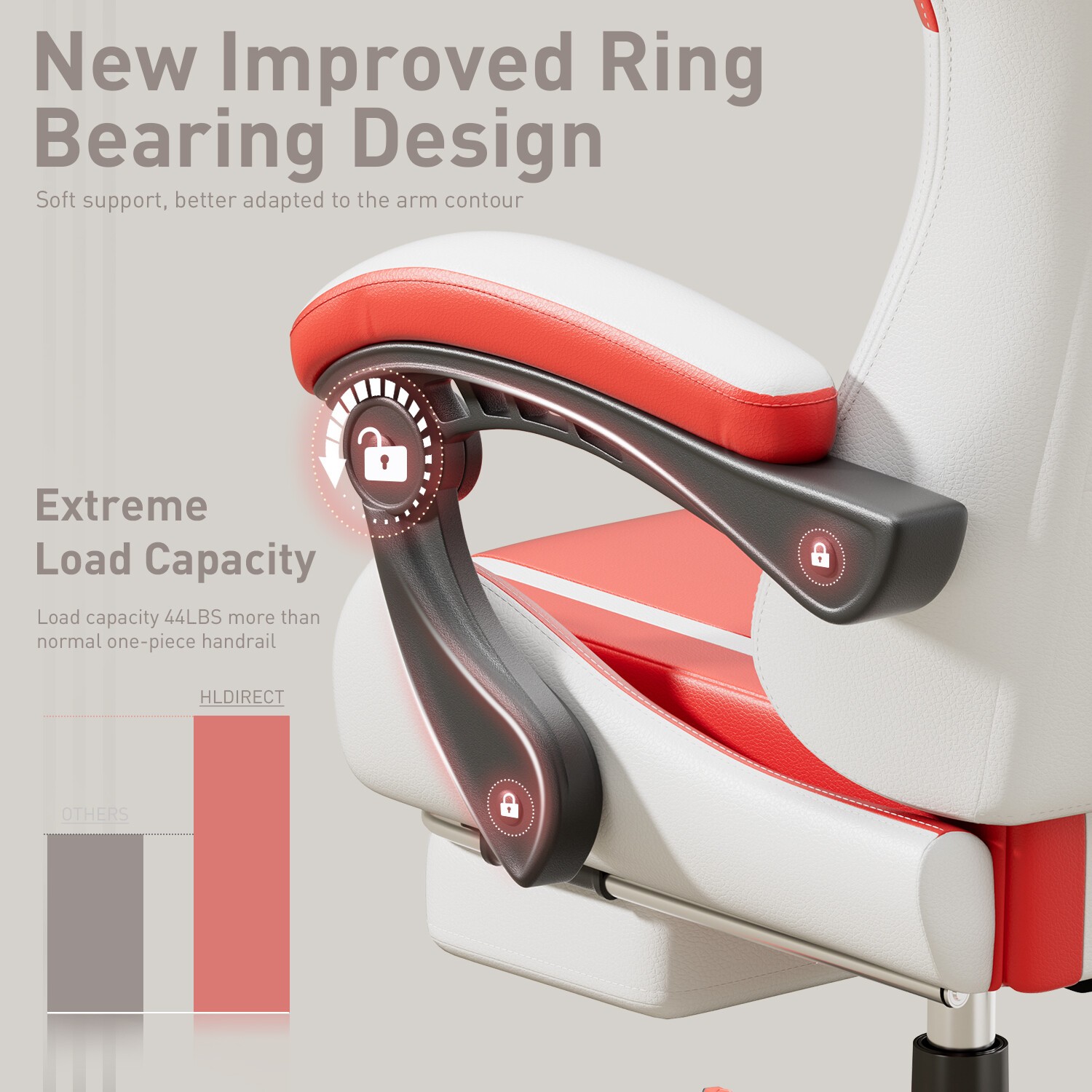 Gaming Chair with Footrest & Massage Lumbar Support, Gamer Chair with Headrest