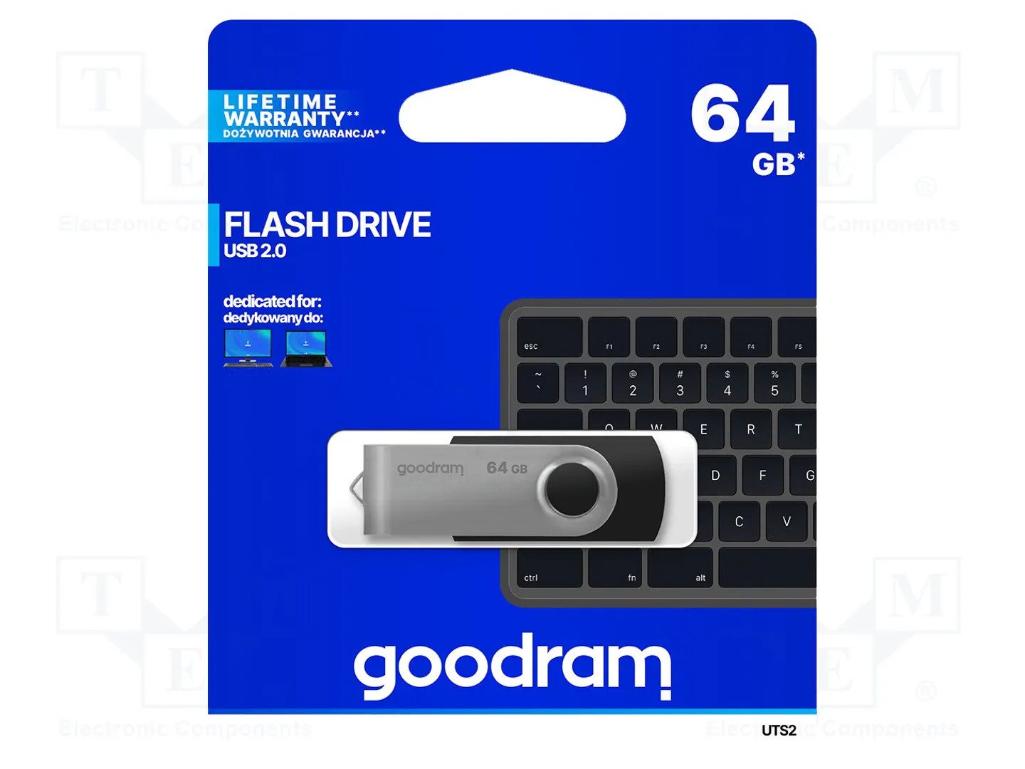 Goodride Schwarz/Silber Goodram Uts2 Usb Flash Drive 64 Gb Usb Type-A 2.0 Black,Silver - Bild 3