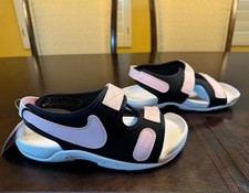New Nike Sunray Sandals Pink Black Size 6Y