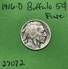 1916-D Buffalo 🦬 Indian Head Nickel 5c Fine