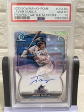 2023 Bowman Chrome Javier Sanoja HTA Choice Auto /150 PSA 10 #CPA-JSJ Marlins