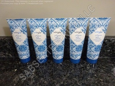 5 Amber Glow AQUA BLUE Scent Hand & Body Lotion Lotions 7.98 FL oz. NEW