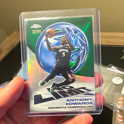 2020-21 Topps Chrome Anthony Edwards No Limit IP-10 Green Refractor /99