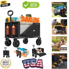 3 in 1 Wagons Carts Foldable,360LBS Beach Cart with Sturdy Wheels Foldable,...